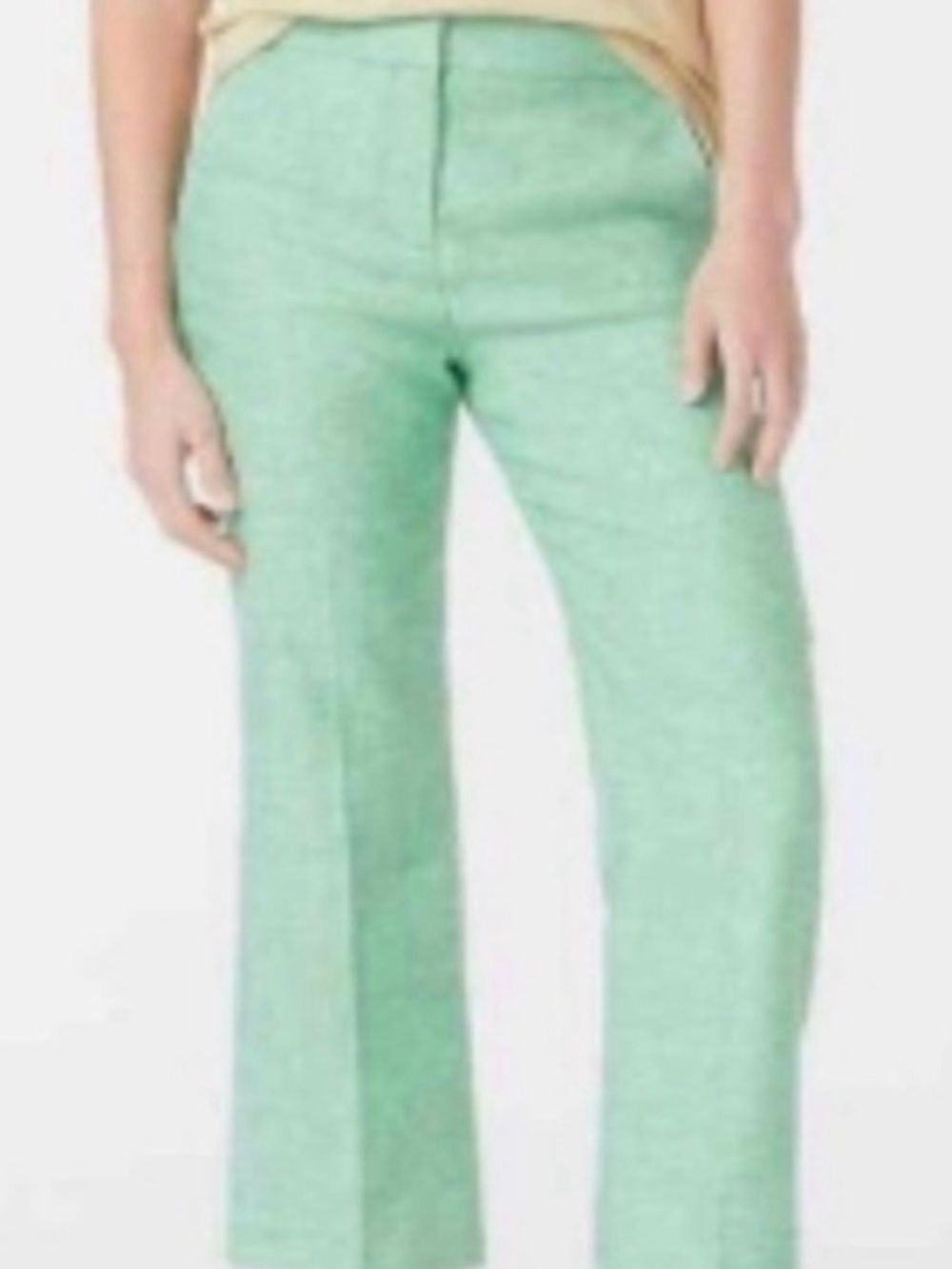 J. Crew green Hayden Kickout Crop Pants linen